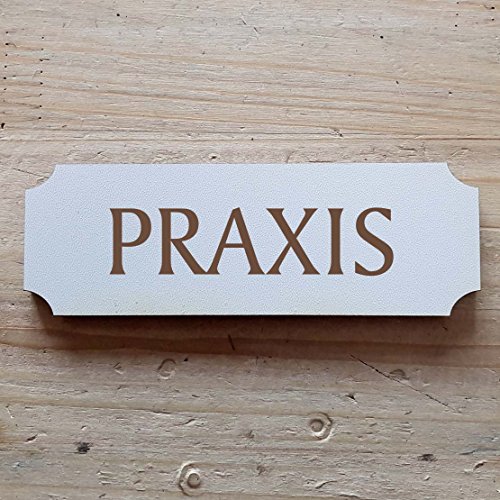 Schild « PRAXIS » ab: 15 x 5 cm - Dekoschild Holzschild Türschild - Arzt Klinik Therapeut (15 x 5 cm) von DEKOLANDO
