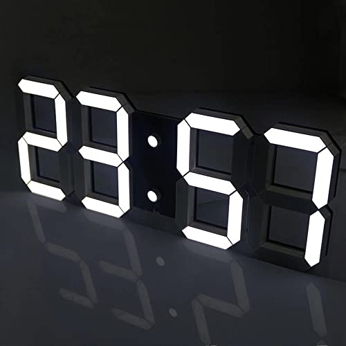 DELIPOP 3D LED Digitalwecker, Digital 3D LED Tabelle Wecker 24/12 Stundenanzeige, LED Elektronische Wanduhr mit 3 einstellbaren Helligkeitstufen für Haus, Küche oder Büro von DELIPOP