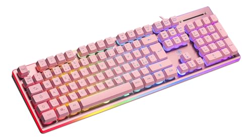 DELTACO GAMING PK75 – Gaming Tastatur (RGB Beleuchtung, 100%, 105 Tasten, Deutsches Layout QWERTZ) – Pink/Rosa von DELTACO GAMING