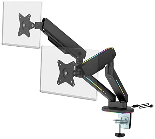 DELTACO GAMING Twin RGB Monitor-Tischhalterung 43,2cm (17) - 81,3cm (32) Neigbar, Schwenkbar, D von DELTACO GAMING
