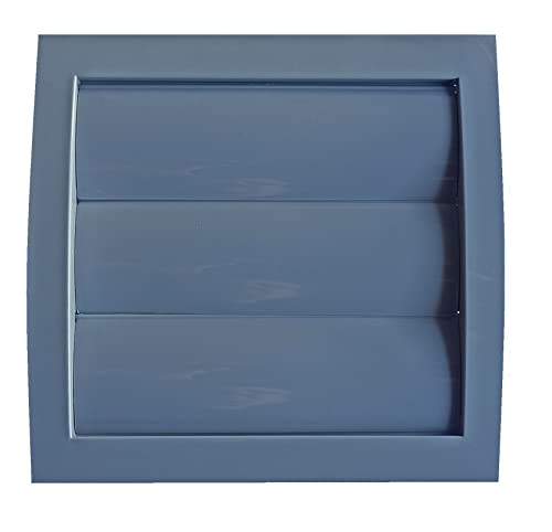 Grau Wand-Lüftungsgitter aus Kunststoff mit automatisch beweglichen Fensterläden. Außenlüftungsabdeckung mit Rundzapfen, Rückschlagklappen und InsektenschutznetzØ 10cm(100 mm) von DEMLOU
