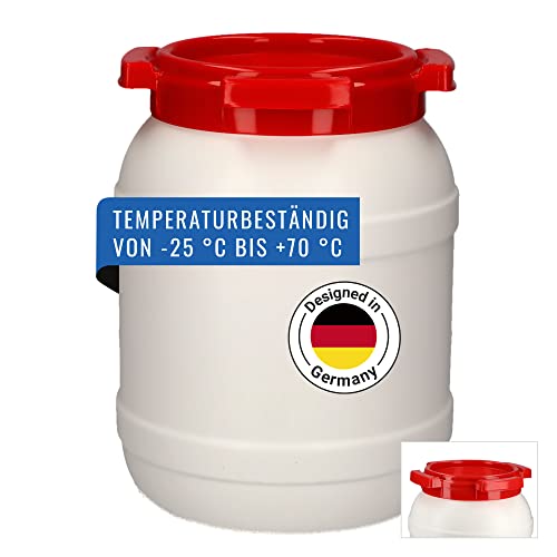 DENIOS® Weithalsfass WH 6, aus Polyethylen (PE), 6,4 Liter Volumen, weiß/rot von DENIOS