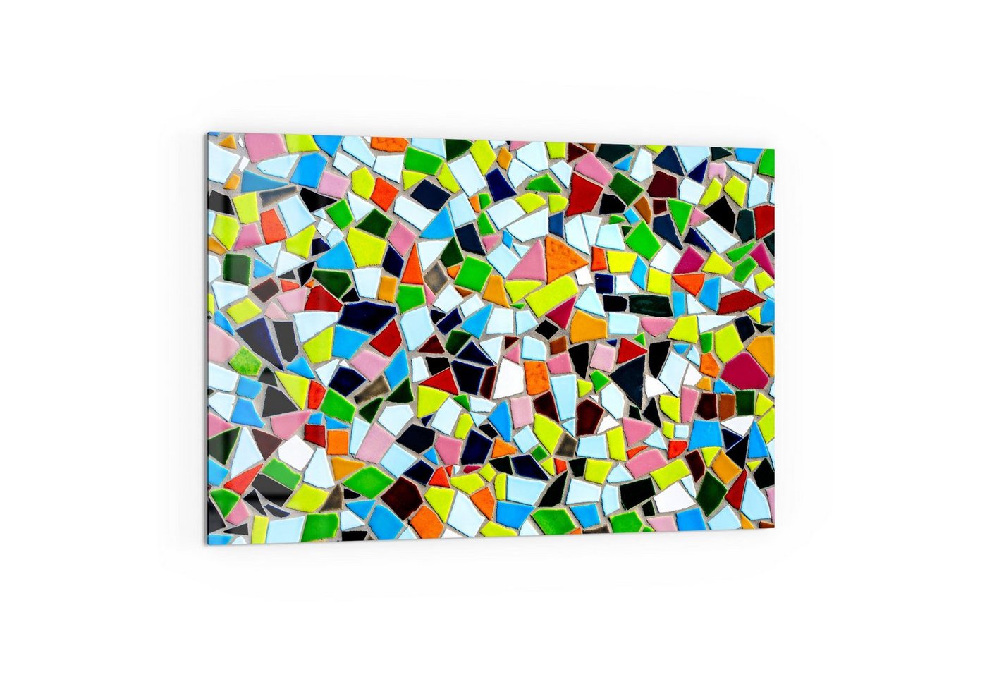 DEQORI Küchenrückwand 'Buntes Fliesen-Mosaik', Glas Spritzschutz Badrückwand Herdblende von DEQORI
