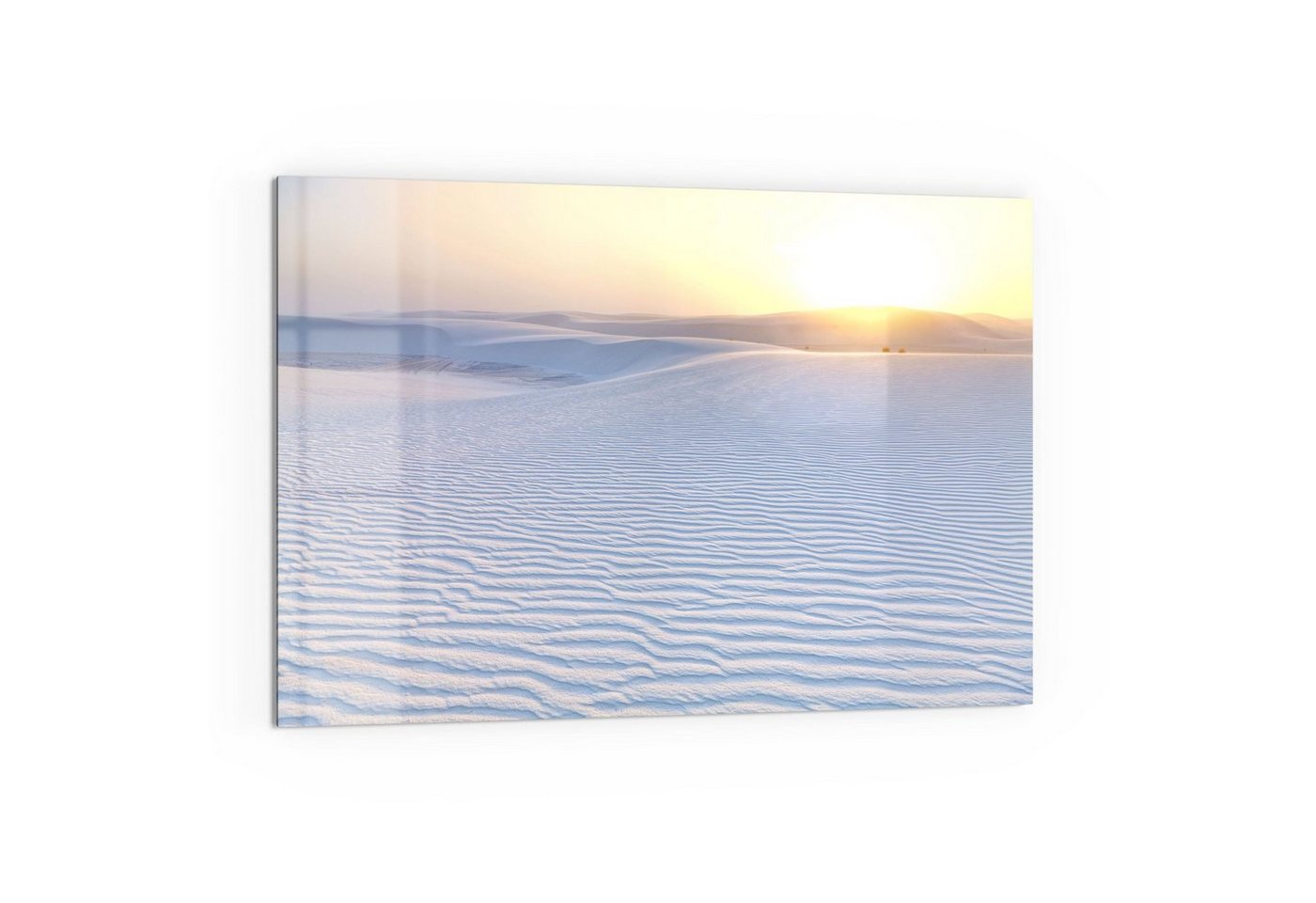 DEQORI Küchenrückwand 'Weiße Sanddünen am Abend', Glas Spritzschutz Badrückwand Herdblende von DEQORI