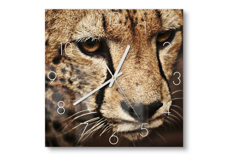 DEQORI Wanduhr 'Wunderschöner Gepard' (Glas Glasuhr modern Wand Uhr Design Küchenuhr) von DEQORI