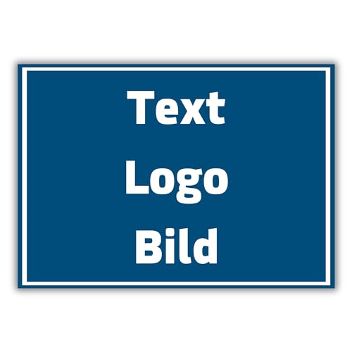 DIN A3 Personalisierbares Hinweisschild mit eigenem Wunschtext, Schild mit eigenem Text, Text schwarz Schild, 297 mm x 420 mm | Made in Germany | (Blau) von DER WERBEMARKT