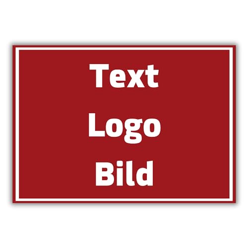 DIN A3 Personalisierbares Hinweisschild mit eigenem Wunschtext, Schild mit eigenem Text, Text schwarz Schild, 297 mm x 420 mm | Made in Germany | (Rot) von DER WERBEMARKT