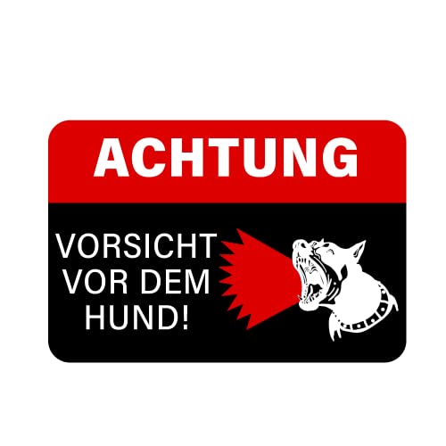 DIN A3 Schild "Vorsicht vor dem Hund" Hinweisschild Achtung vor dem Hund Warnschild Warnung Hinweis 297 mm x 420 mm UV- & Wasserbeständig | Made in Germany | von DER WERBEMARKT