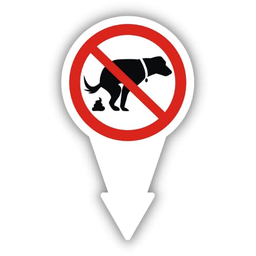 XXL Steckschild Kein Hundeklo Hinweisschild Hunde Koten verboten Keine Hundetoilette stabiles Steckschild für Garten Warnung Kennzeichnung | Made in Germany | von DER WERBEMARKT