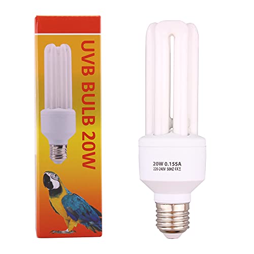 DERNORD UVB UVA Vogellampe Glühbirne – Kompakte lampe Vogel Wärmebirne E27 20W für Papageien von DERNORD