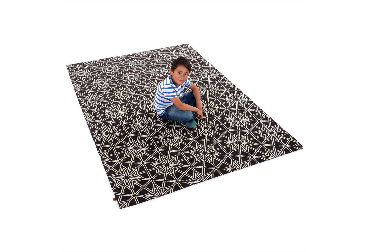 Teppich Teppich SKANDIO", 160x230 cm, weiß auf schwarz, Wohnzimmer, DESIGN DELIGHTS" von DESIGN DELIGHTS