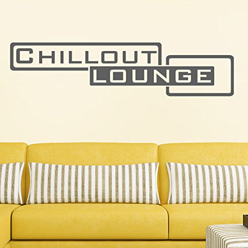 DESIGNSCAPE® Wandtattoo Chillout Lounge | Farbe: dunkelgrau | Größe: mittel (120 x 29 cm) von DESIGNSCAPE
