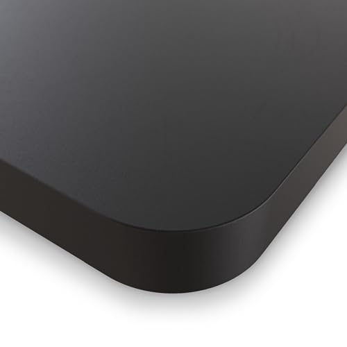 DESQUP Tischplatte | 2,5 cm Massive Schwarze Schreibtischplatte 180x80 cm | ideale Holzplatte für den höhenverstellbaren Schreibtisch, Esstisch und mehr | Langlebige Arbeitsplatte von DESQUP