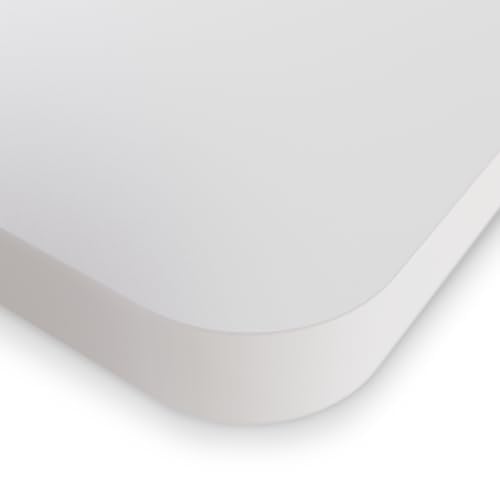 DESQUP Tischplatte | 2,5 cm Massive Weiße Schreibtischplatte 180x80 cm | ideale Holzplatte für den höhenverstellbaren Schreibtisch, Esstisch und mehr | Langlebige Arbeitsplatte von DESQUP
