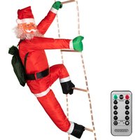 MONZANA® LED Weihnachtsmann Leiter XXL 240cm für In-/Outdoor Timer 8 Leuchtfunktionen dimmbar Santa Claus Nikolaus Weihnachten Deko Figur von monzana