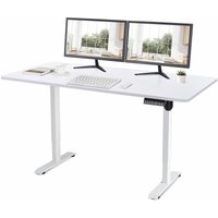Höhenverstellbarer Schreibtisch (160x80 cm) - Schreibtisch Höhenverstellbar Elektrisch Touchscreen,Spleißbrett,Weiß - Weiß - Devoko von DEVOKO