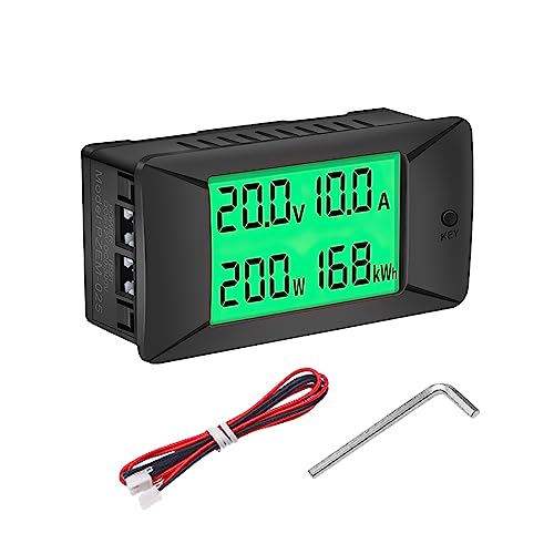 DEWIN Digitales Amperemeter Voltmeter, PZEM-025 Digitales Amperemeter DC Voltmeter Batterietester 0~300A/300V Leistung Energie Wattmeter(50A) von DEWIN