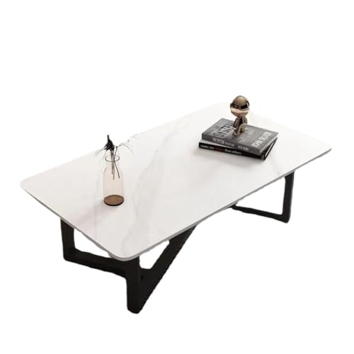 DFGDFA Beistelltisch Einfacher Wohnzimmer-Sofa-Beistelltisch Aus Schmiedeeisen, Kleiner Teetisch, Leichter Luxuriöser Kreativer Schiefer-Couchtisch Side Table (Color : White, Size : F) von DFGDFA