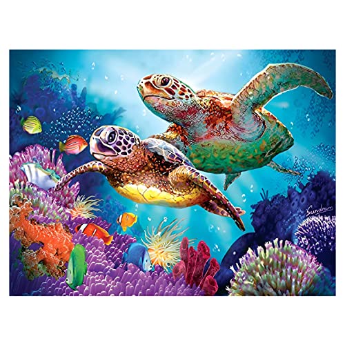 Sea Turtle Diamond Painting, 40x30 cm Koralle Malen Zahlen Diamond Painting Erwachsene Junior, Fisch Malen nach Zahlen Kinder DIY für Home Wand-Decor von DGN