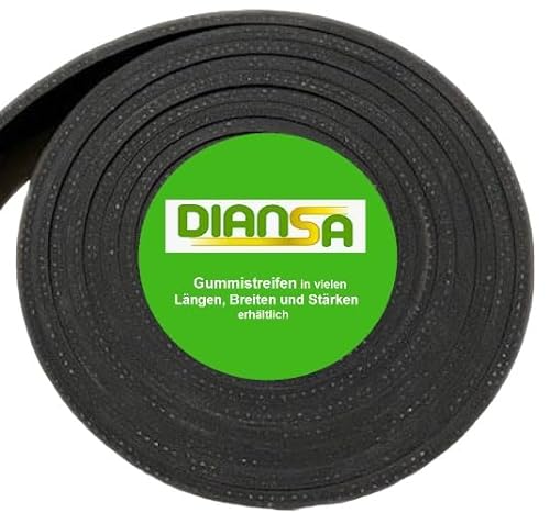 Gummistreifen mit Gewebe in der Größe 1500x80x10mm Gummi-Matte Auflage Streifen Unterlage Schürfleiste Abrieb Schneeschild Leiste von DIANSA