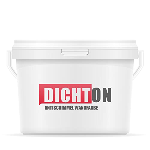 DICHTON Anti Schimmel Farbe 2,5l weiß matt - Feuchtraumfarbe, Antischimmelfarbe, Wandfarbe mit hoher Deckkraft und Reichweite, lösemittel- und weichmacherfrei, atmungsaktiv D.49W von DICHTON