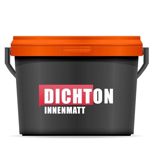 DICHTON Matte Innenwandfarbe 10l in RAL 7001 Silbergrau - Wand & Deckenfarbe, Innendispersion Wandfarbe abriebfest, tropf & spritzfrei, hohe Deckkraft, ökologisch, lösemittelfrei - InnenMatt D.70W von DICHTON