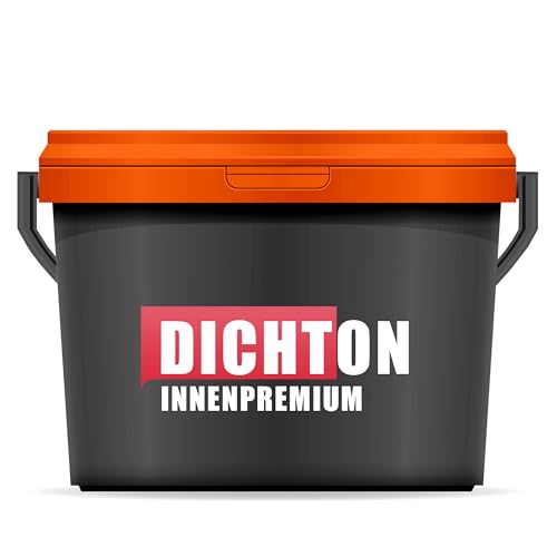 DICHTON PREMIUM Wandfarbe matt 10l in weiß - Einschicht Dispersionsfarbe - scheuerfest, höchste Deckkraft, Desinfektionsmittelbeständig, lösemittelfrei, strapazierfähig - InnenPremium D.77W von DICHTON