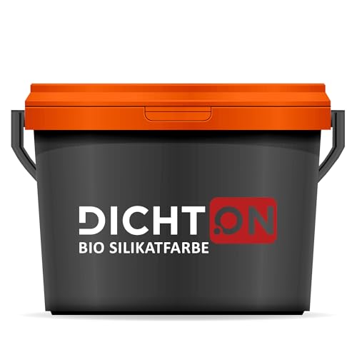 DICHTON Bio Silikatfarbe innen 5l Weiß Innensilikatfarbe - Wandfarbe, Mineralfarbe für Beton, Gips, Putz, Raufaser in Bad, Küche, Garage - allergieneutral, waschbeständig, hochdeckend D.45W von DICHTON