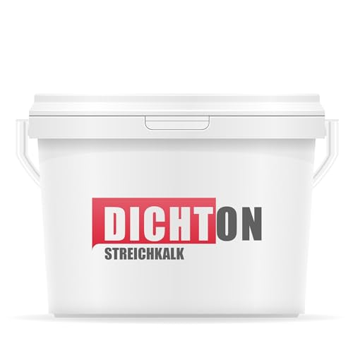 DICHTON Streichkalk Weiß 10l, Kalkfarbe für innen und außen - für Küche, Garage, Flur, Bad, Keller, Feuchträume - lösemittelfrei, atmungsaktiv, hochdeckend, wischfest D.43W von DICHTON