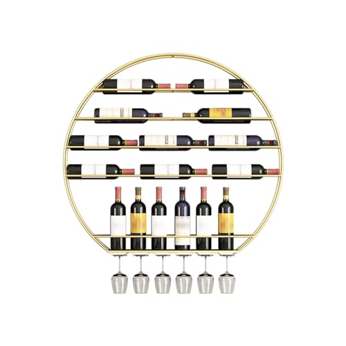 DIHRVTHC Metallener Hängender Weinglashalter, Wandmontiertes Weinregal, Mit Und Weinglashalter, Bar-Dekoration Für Esszimmer (Color : Gold, Size : 80cm) von DIHRVTHC