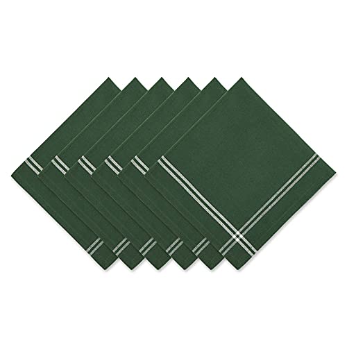 Pre de Provence Servietten-Set, französische Streifen, Bauernhaus-Stil, 50,8 x 50,8 cm, Balsamgrün, 6-teilig von DII