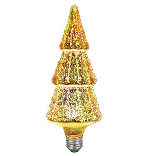 DINOWIN E27 LED Lampen mit 3D Feuerwerks-Effekt, klassische Glas Edison Lampe 2400K AC85-265V Vintage Glühbirne für Haus Bar Party Hochzeit Deko (1, Baum) von DINOWIN