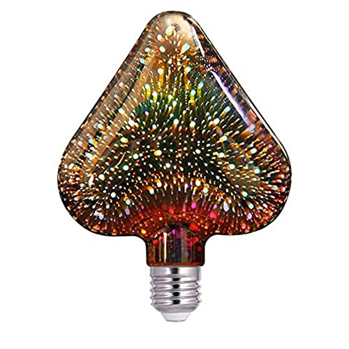 DINOWIN E27 LED Lampen mit 3D Feuerwerks-Effekt, klassische Glas Edison Lampe 2400K AC85-265V Vintage Glühbirne für Haus Bar Party Hochzeit Deko (1, Herz) von DINOWIN