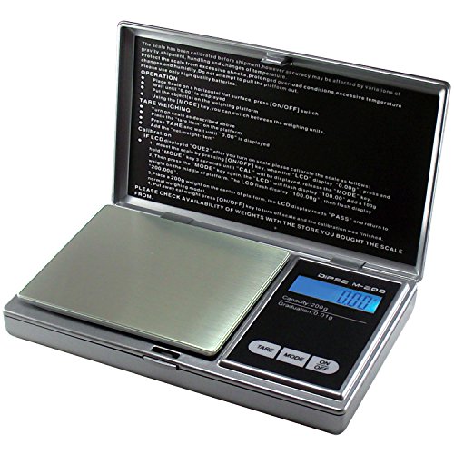 Dipse Digitalwaage M-200 - Digitale Feinwaage/Taschenwaage bis 200g in 0,01g Schritten von DIPSE