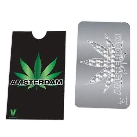 V-Syndicate Grinder Card - Grinder Leaf Amsterdam - Die perfekte Mühle/Grinder/Reibe im Scheckkartenformat - Für Kräuter und Tabakwaren von DIPSE