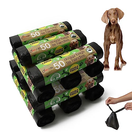 DIVCHI Hundekotbeutel mit Griffen zum Binden, Hundekotbeutel für große Hunde (12 x 50 Stück) von DIVCHI