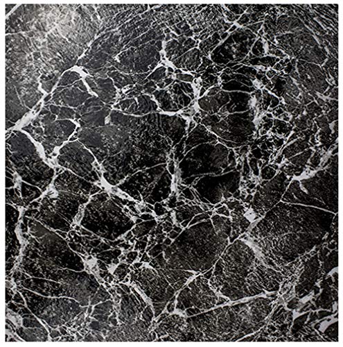 DIVCHI Marmor-Effekt, 30,5 x 30,5 cm, selbstklebende Vinyl-Fliesen, schwarz von DIVCHI