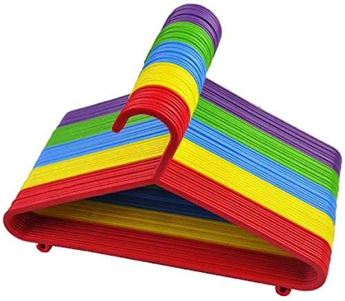 Divchi Kleiderbügel für Kinderkleidung, aus Kunststoff, Röhrenförmig, rutschfest, mehrfarbig, 40 Stück, mehrfarbig, 40-Pack von DIVCHI