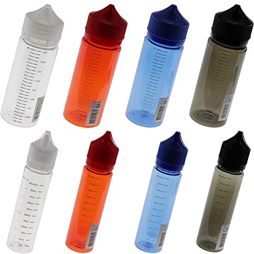 DIY-24H Leerflaschen 60ml oder 120ml mit Messskala Liquidflasche leer Flasche PET Bottle Droper Skala (Weiß, 60ml - 10 Stück) von DIY-24H