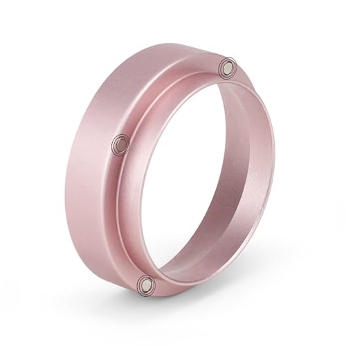 DIYCUT Dosierring 58mm, Kaffee Dosierring Aluminium mit 4 Starken Magnetisch, Einzigartiges Roségold 58mm Espresso Dosiertrichter, Geeignet für 58mm Siebträger Dosierring und Kaffeemaschine von DIYCUT