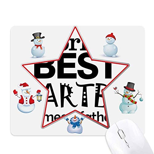 Best Father Quote Father's Day Christmas Snowman Family Star Mouse Pad von DIYthinker