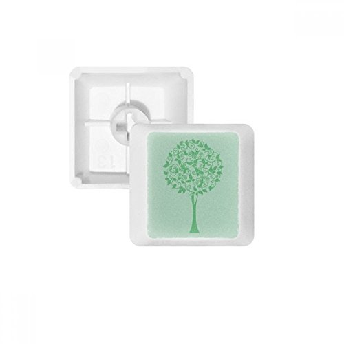 DIYthinker Grün Runde Baum-Blätter Blume PBT Keycaps für mechanische Tastatur Weiß OEM Keine Markierung drucken von DIYthinker