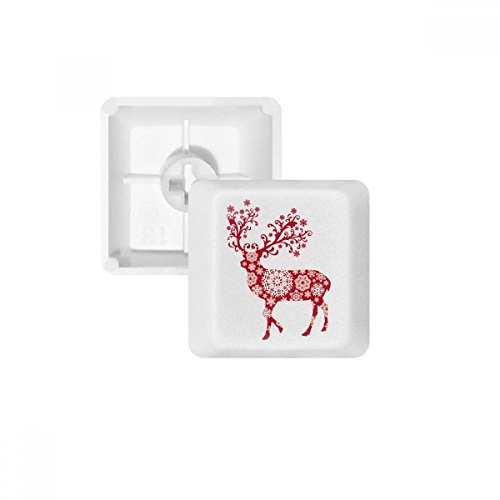 DIYthinker Red Snowflake Deer PBT Keycaps für mechanische Tastatur Weiß OEM Keine Markierung drucken von DIYthinker