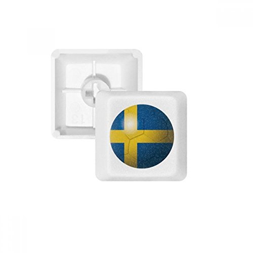 DIYthinker Schweden Nationalflagge Fußball-Fußball-PBT Keycaps für mechanische Tastatur Weiß OEM Keine Markierung drucken von DIYthinker