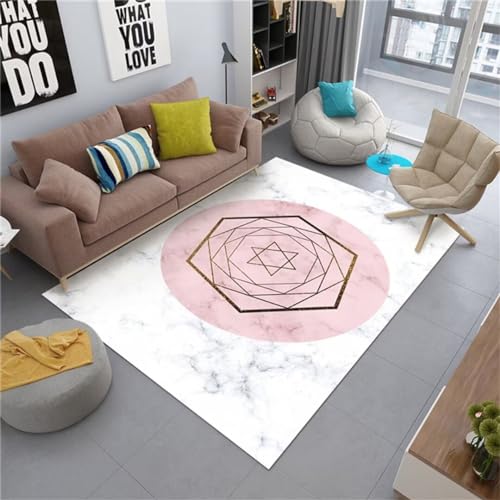 DJHWWD Living Room Home Design Restaurant rechteckiger Teppich rosa weißer Teppich rutschfest Rugs Zimmer deko Jungs Teenager 180X280cm von DJHWWD