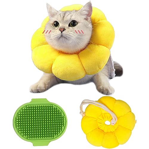 DKDDSSS 2PCS Halskrause Katze, Weich Katze Wiederherstellung Halsband mit Verstellbarem, Anti Biss Safety Schützender Kragen für Hunde Welpen Kätzchen, Nach der Operation Haustier Schutzkragen von DKDDSSS