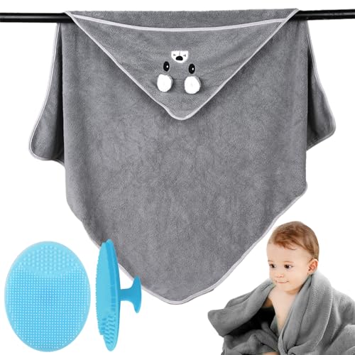 DKDDSSS Handtuch Kapuze Badetuch Baby, Babyhandtuch Set, Kapuzenhandtuch Baby Super Saugfähiges, Weiches Badeponcho Baby Badetuch für Babybaden Unisex (80 * 80cm) von DKDDSSS