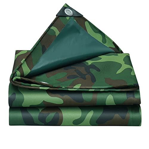 DMCHENGMA wasserdichte Plane, strapazierfähiges Camouflage-Oxford-Tuch mit Ösen, Premium-Qualitäts-Abdeckplane für Outdoor-Camping-Blatt (0,4 mm/450 g/m²) (Size : 4x5m) von DMCHENGMA