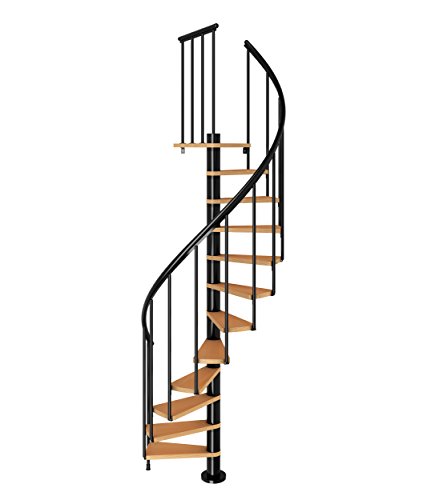 Spindeltreppe Wendeltreppe Calgary, Geschosshöhe: 244,8-280,8 cm, Stufen: Buche, Unterkonstruktion: anthrazit, Durchmesser: 120 cm von DOLLE