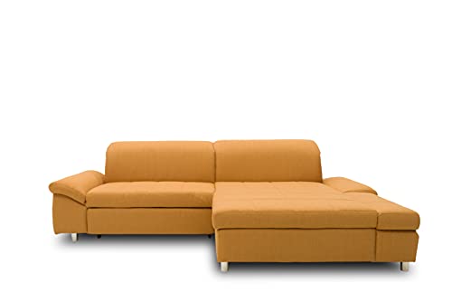 DOMO. Collection Mika Ecksofa, Sofa in L-Form, Eckcouch Eckgarnitur, 260x178x80 cm, Polsterecke in gelb von DOMO. collection